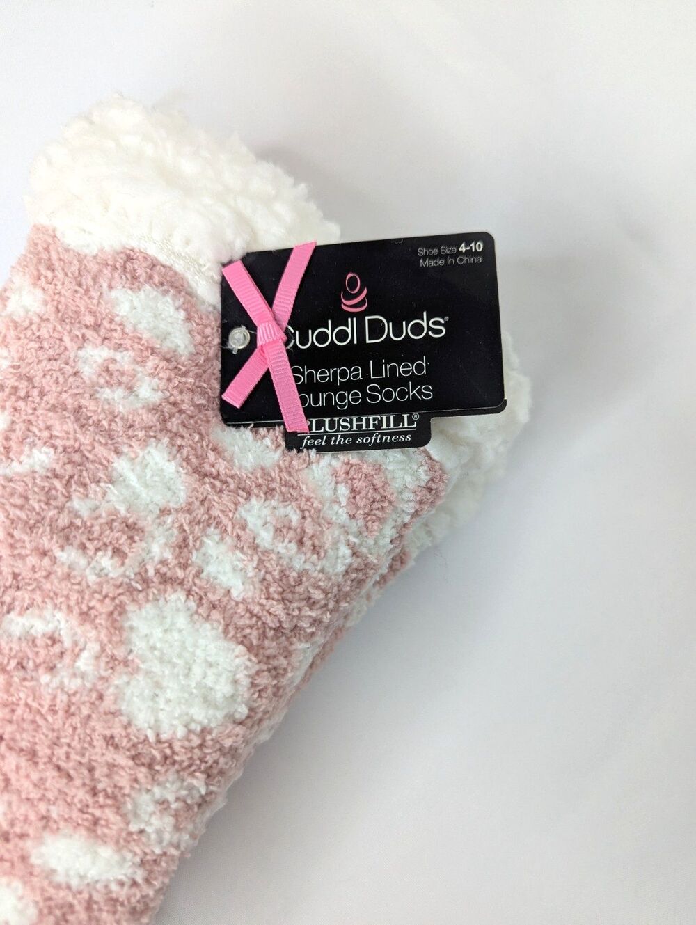 Cuddl Duds Sherpa Lined Lounge Socks Slippers Women’s Sz 4-10 Plush Filled NEW - Picture 5 of 5